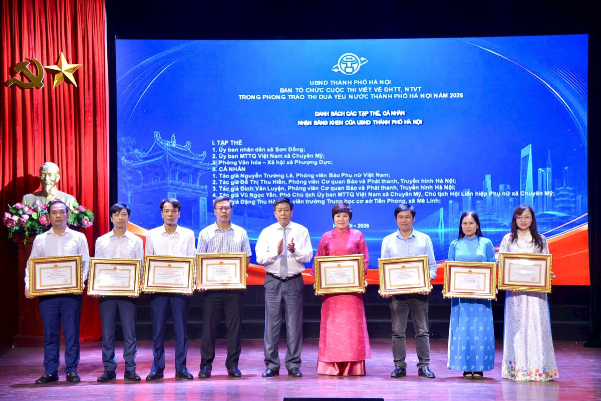 Báo Phụ nữ Việt Nam đạt giải Nhì Cuộc thi viết về điển hình tiên tiến, người tốt, việc tốt thành phố Hà Nội 2026- Ảnh 1.
