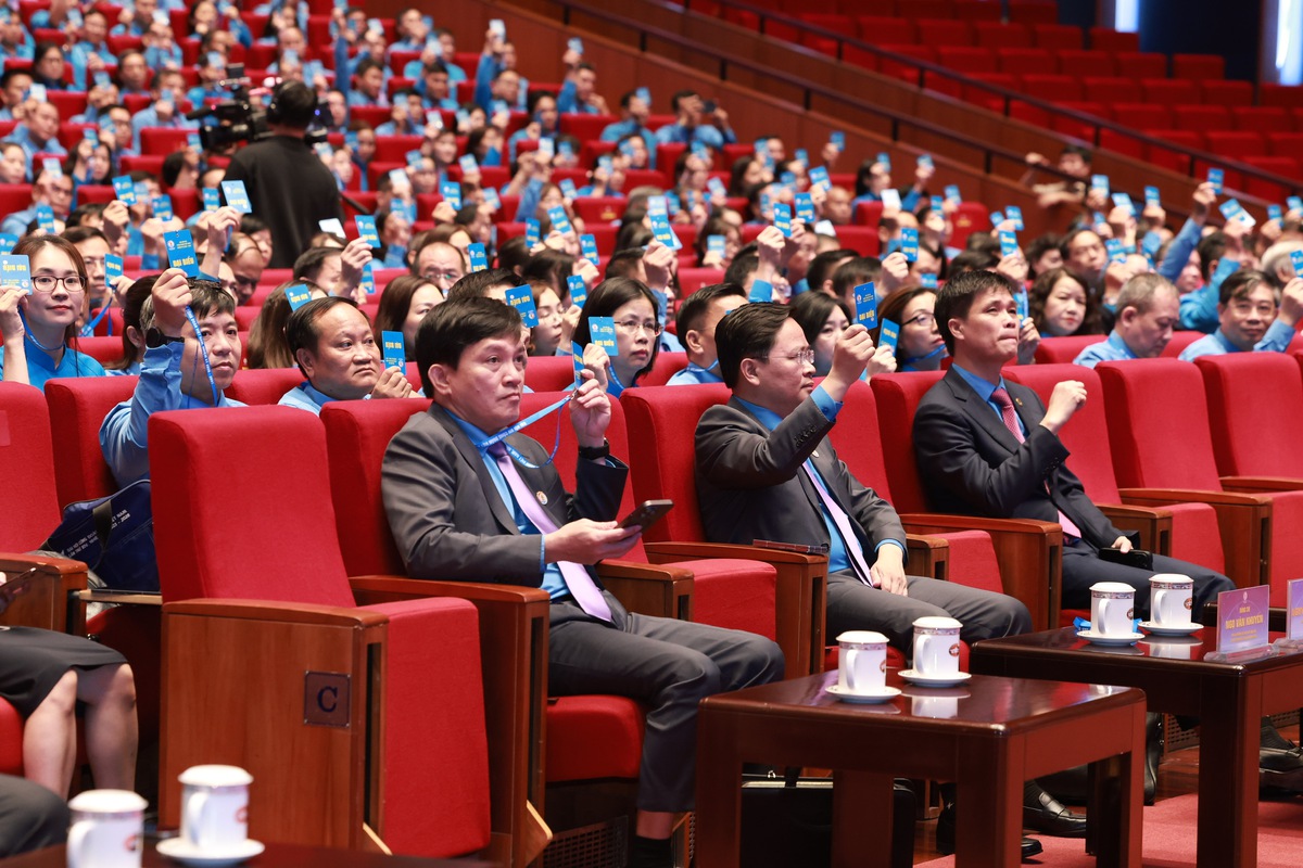 Đại hội Công đoàn Việt Nam XIV hoàn thành phiên làm việc thứ nhất- Ảnh 1.