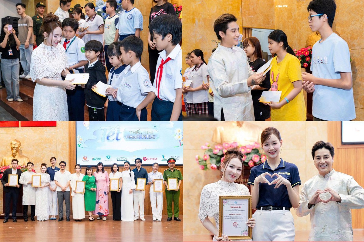 Đồng hành Công ty Sen Vàng và Chủ tịch Miss World, Falm Beauty Premium trao yêu thương tại ngày Tết thiếu nhi- Ảnh 1.