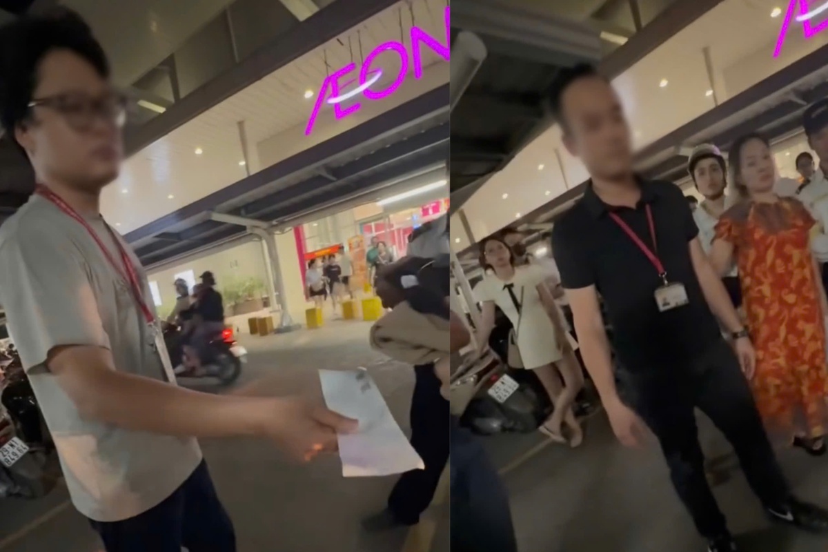 Nhân viên an ninh AEON Long Biên bị "đào" lại clip tranh cãi với khách hàng 2 năm trước- Ảnh 1. Nhân viên an ninh AEON Long Biên bị "đào" lại clip tranh cãi với khách hàng 2 năm trước- Ảnh 1.