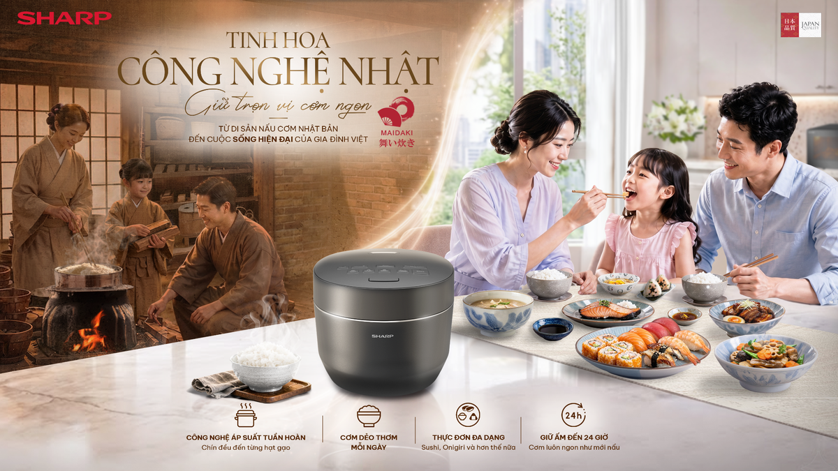 Sharp Maidaki - Tinh hoa nấu cơm chuẩn Nhật cho gia đình Việt- Ảnh 1.