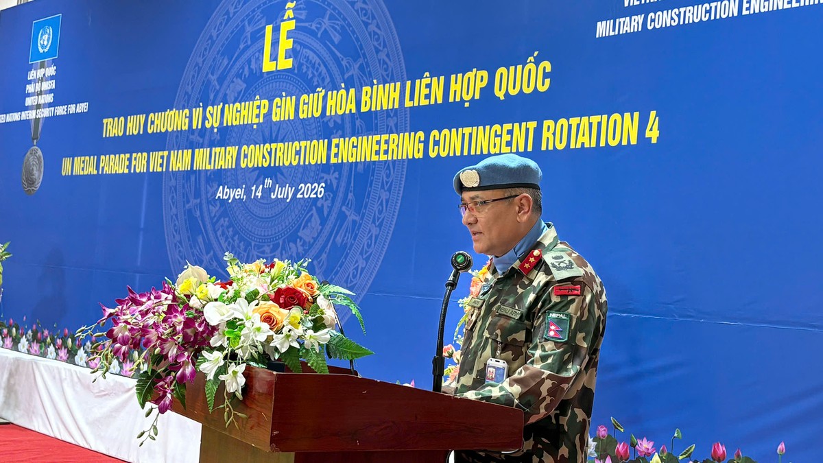 Lực lượng gìn giữ hòa bình Việt Nam tại Abyei đón nhận huy chương Liên hợp quốc - Ảnh 1.