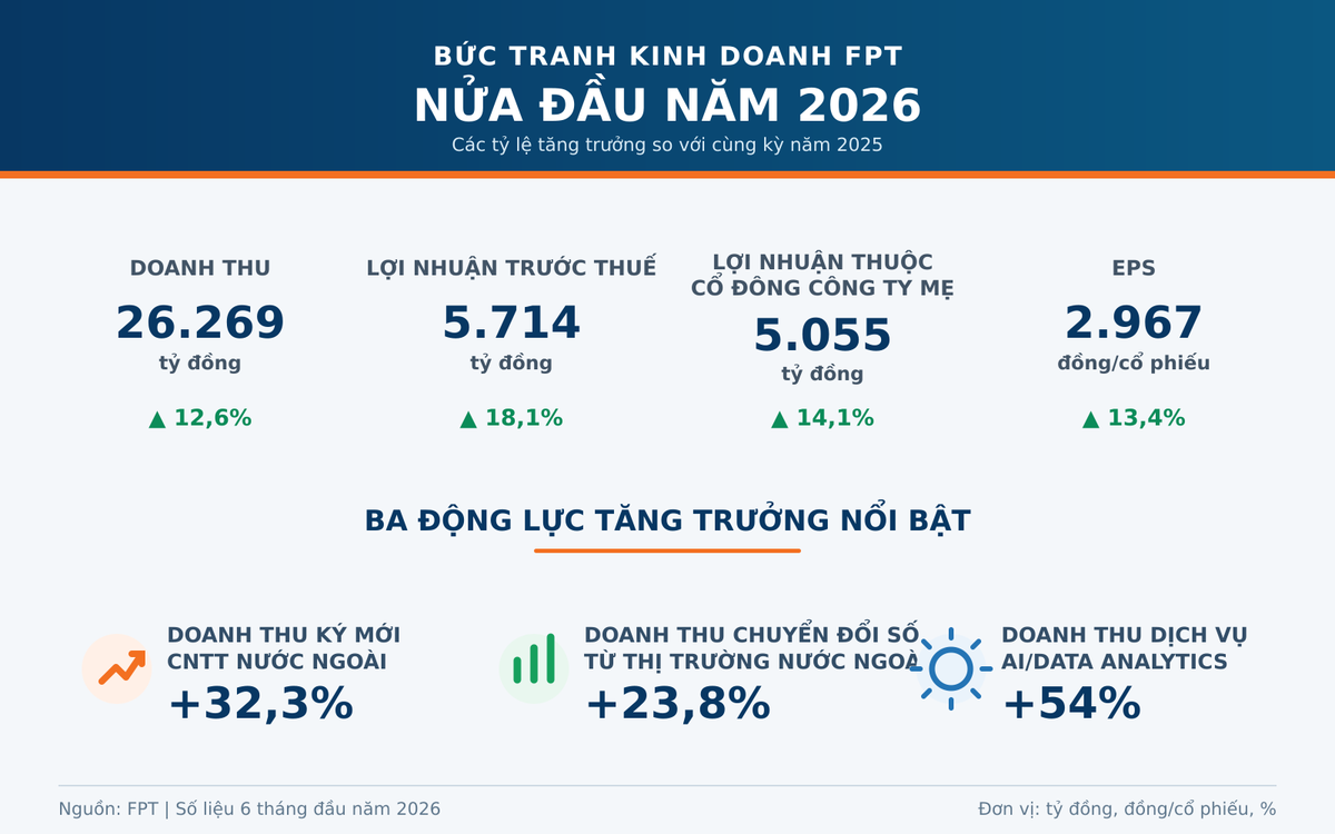 FPT tăng trưởng hai con số, cổ phiếu vẫn dò đáy - Ảnh 1.
