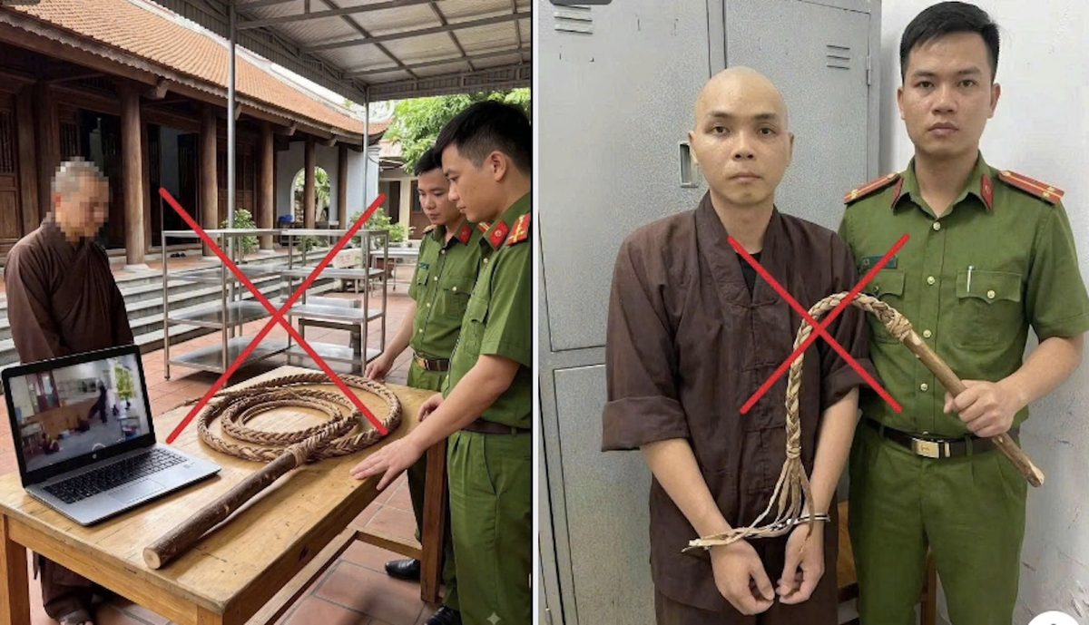 Công an làm việc với người đăng ảnh AI sai sự thật về vụ việc tại Chùa Bầu - Ảnh 1.