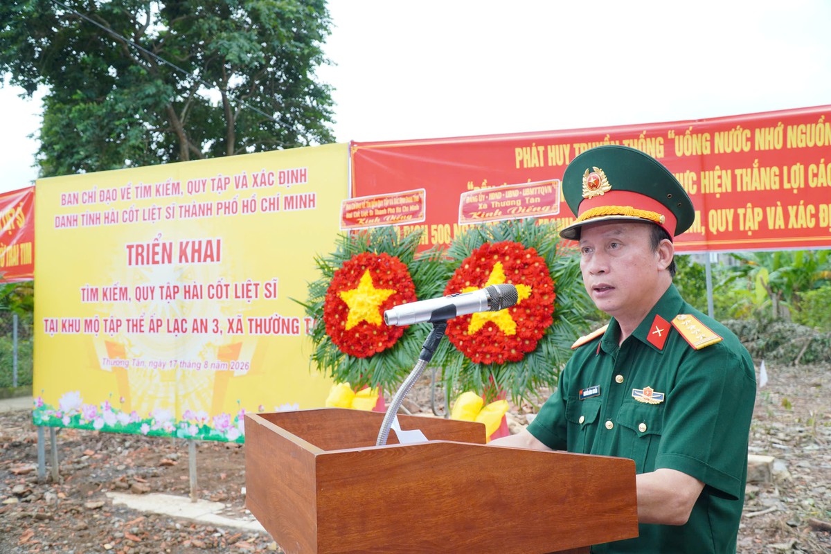 TPHCM: Triển khai tìm kiếm, quy tập hài cốt liệt sĩ tại khu mộ tập thể ở xã Thường Tân- Ảnh 1.