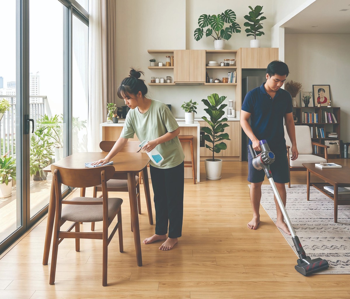Sẻ chia việc nhà, vợ chồng cùng thăng tiến - Ảnh 1.