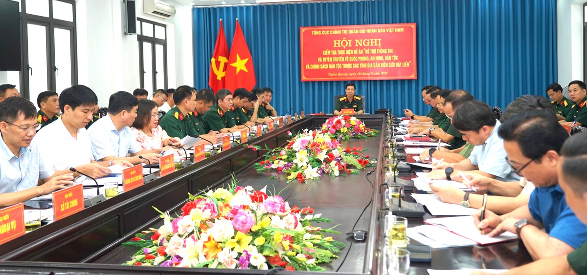 Tổng cục Chính trị kiểm tra Đề án hỗ trợ thông tin, tuyên truyền về quốc phòng, an ninh, dân tộc tại Tuyên Quang - Ảnh 1.