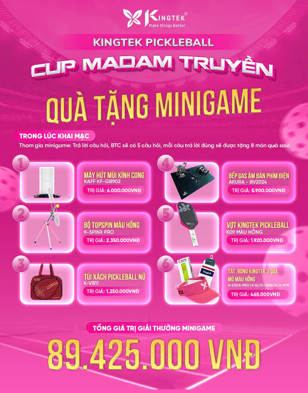 Giải thi đấu Pickleball Cup Madam Truyền chuẩn bị vào cuộc đua tranh tài  - Ảnh 1.