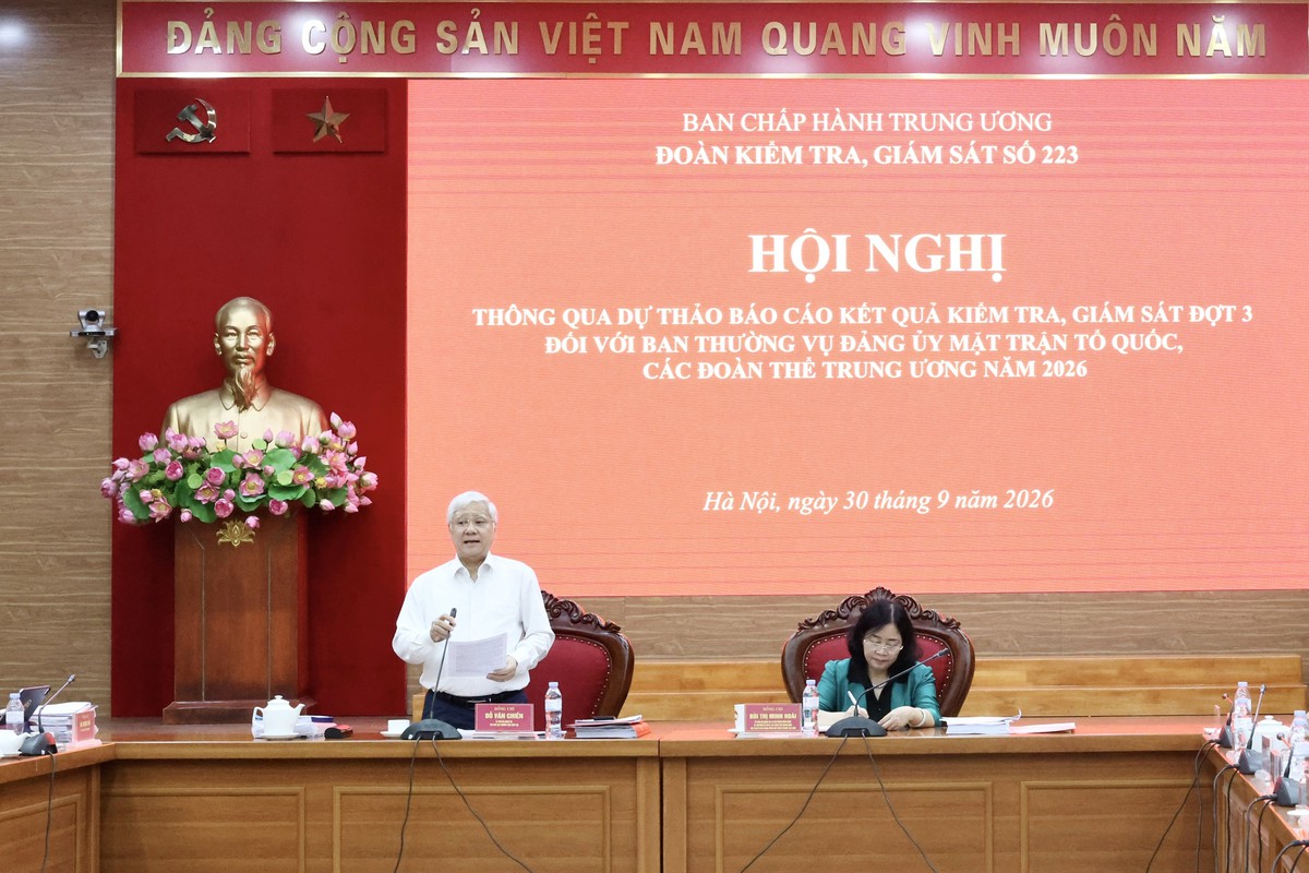 Đoàn kiểm tra của Bộ Chính trị làm việc với Ban Thường vụ Đảng ủy Mặt trận Tổ quốc, các đoàn thể Trung ương - Ảnh 2.