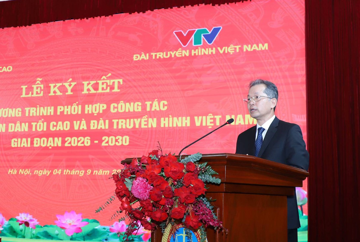 Tòa án nhân dân tối cao và Đài Truyền hình Việt Nam ký kết chương trình phối hợp giai đoạn 2026-2030- Ảnh 1.