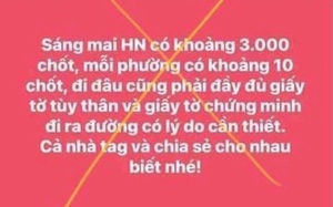 Người phụ nữ tung tin "Hà Nội lập 3.000 chốt kiểm soát dịch" bị phạt 12,5 triệu đồng