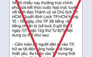 Bác bỏ thông tin “lock TPHCM trong 10-15 ngày”