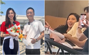 Thuỳ Tiên, Quang Linh Vlogs lọt ống kính “team qua đường” khi đang thoải mái trò chuyện trong quán cafe