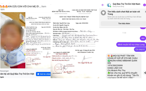 Lấy thông tin của trẻ mất vì bệnh để lừa đảo tiền từ thiện