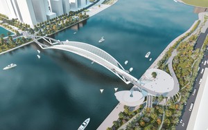 Hợp long cầu đi bộ ngàn tỷ qua sông Sài Gòn - Ảnh 3.