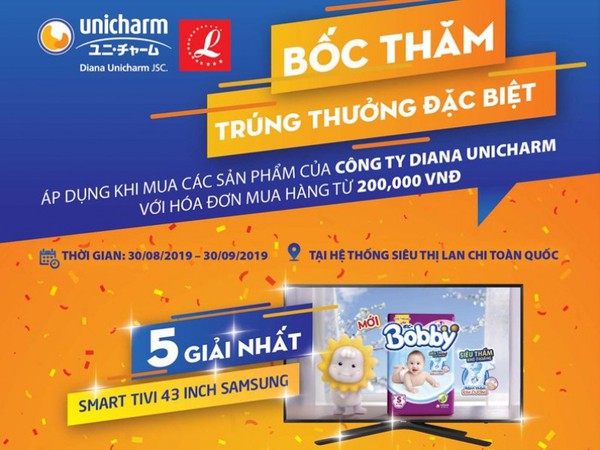 Khách hàng tại 25 siêu thị Lan Chi nhận 'mưa' quà tặng Diana Unicharm