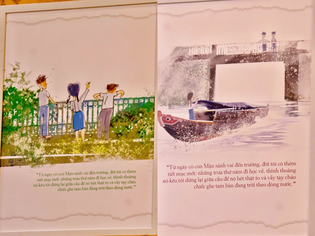 Những bứa vẽ minh hoạ trong trẻo của hoạ sĩ Đỗ Hoàng Tường về các nhân vật và bối cảnh trong Cô bé hàng xóm và bốn viên kẹo. Ảnh: Hồ Lam Những bứa vẽ minh hoạ trong trẻo của hoạ sĩ Đỗ Hoàng Tường về các nhân vật và bối cảnh trong Cô bé hàng xóm và bốn viên kẹo. Ảnh: Hồ Lam