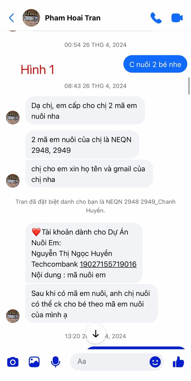 Mạnh thường quân đặt nghi vấn về việc quản lý tài khoản từ thiện tại "Nuôi em Quảng Nam"- Ảnh 1. Mạnh thường quân đặt nghi vấn về việc quản lý tài khoản từ thiện tại "Nuôi em Quảng Nam"- Ảnh 1.