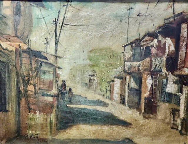 Tác phẩm "Phố" của tác giả Lương Thế Hiển sáng tác năm 1972 Tác phẩm "Phố" của tác giả Lương Thế Hiển sáng tác năm 1972