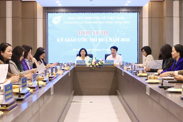 Cụm thi đua Hội LHPN 6 thành phố trực thuộc trung ương ký Giao ước thi đua năm 2026- Ảnh 1.