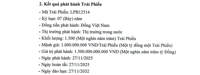 LPBank phát hành thành công trái phiếu, huy động 1.500 tỷ đồng- Ảnh 1.