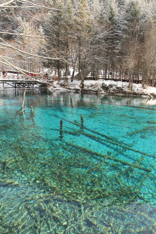 Cảnh sắc siêu thực ở Cửu Trại Câu mùa tuyết trắng- Ảnh 1.