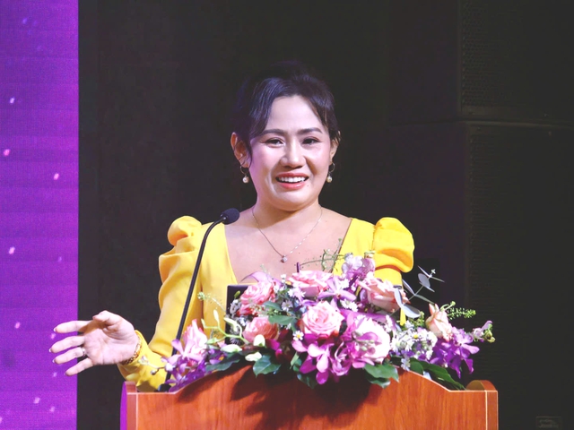 Chủ nhiệm CLB Mẹ là cố vấn Vũ Thị Thu Hiền phát biểu tại sự kiện, Ảnh: Hồ Lam