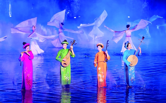 Một cảnh trong vở diễn “Tinh hoa Bắc Bộ” mang đậm bản sắc văn hóa Việt Nam         Ảnh: BTC
