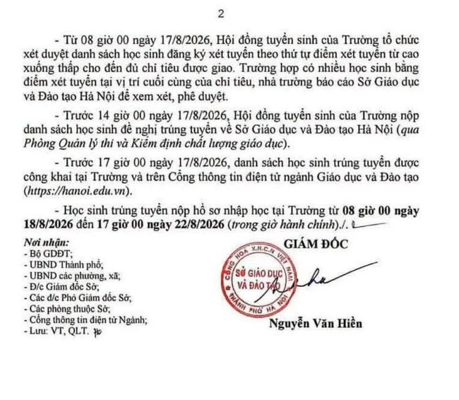 Hà Nội: Thêm 540 chỉ tiêu vào trường THPT công lập, thí sinh có 6 ngày đăng ký xét tuyển trực tuyến - Ảnh 2.