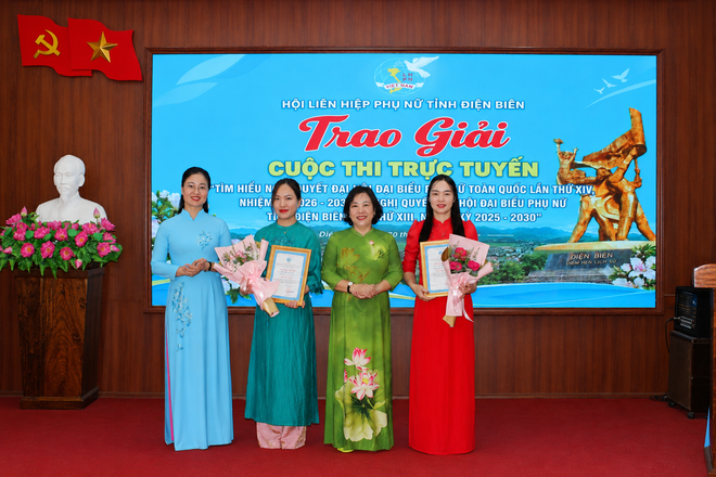 Điện Biên: Trao giải cuộc thi trực tuyến "Tìm hiểu nghị quyết Đại hội đại biểu phụ nữ các cấp"- Ảnh 2.