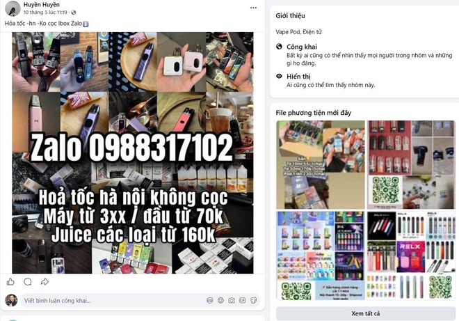Công khai rao bán thuốc lá điện tử trên mạng xã hội bất chấp lệnh cấm- Ảnh 1.