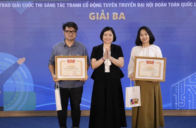 15 tác phẩm đoạt giải Sáng tác tranh cổ động, tuyên truyền Đại hội Đoàn toàn quốc XIII- Ảnh 2.