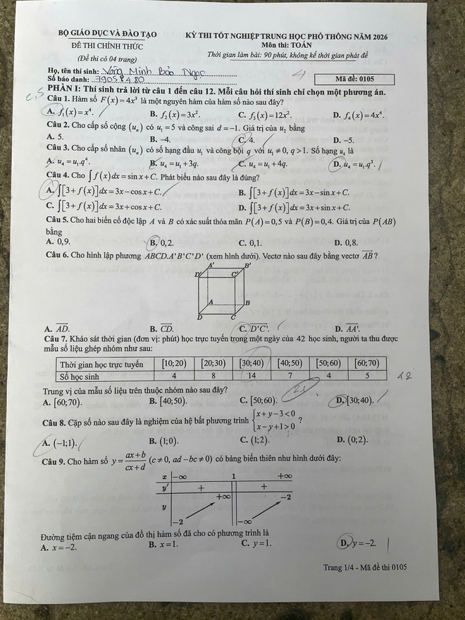 Thi tốt nghiệp THPT 2026: Thí sinh TPHCM đánh giá đề môn Toán vừa sức- Ảnh 1. Thi tốt nghiệp THPT 2026: Thí sinh TPHCM đánh giá đề môn Toán vừa sức- Ảnh 1.