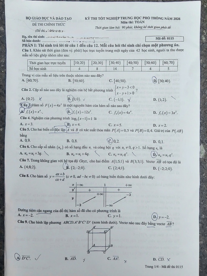Đề thi Toán tốt nghiệp THPT 2026: Tăng cường đánh giá năng lực, dự báo điểm trung bình từ 5,5 đến 6 - Ảnh 1.