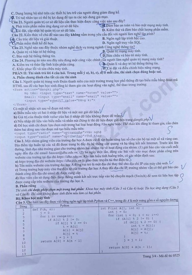 Kỳ thi tốt nghiệp THPT 2026: Nhận xét và gợi ý đáp án các môn tự chọn đầy đủ mã đề- Ảnh 26.