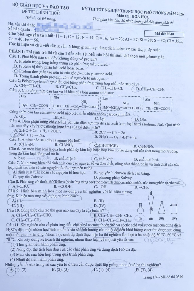Kỳ thi tốt nghiệp THPT 2026: Nhận xét và gợi ý đáp án các môn tự chọn đầy đủ mã đề- Ảnh 13.