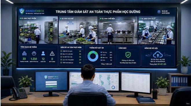Hà Nội: Kiểm soát an toàn thực phẩm bằng nền tảng số kết hợp camera AI giám sát bếp ăn - Ảnh 2.