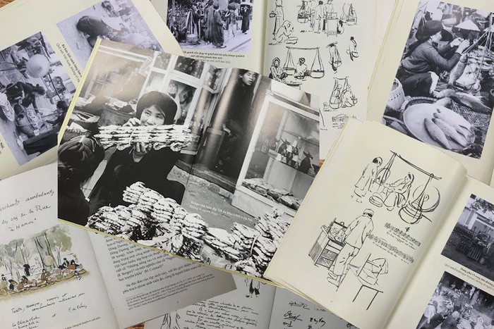 Những bức ký họa, hình vẽ, tranh màu nước về gánh hàng rong Hà Nội trong cuốn sách ảnh