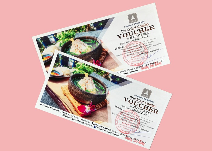 2 voucher sử dụng ẩm thực tại ks 5 sao Grand Saigon ủng hộ Mottainai 2020
