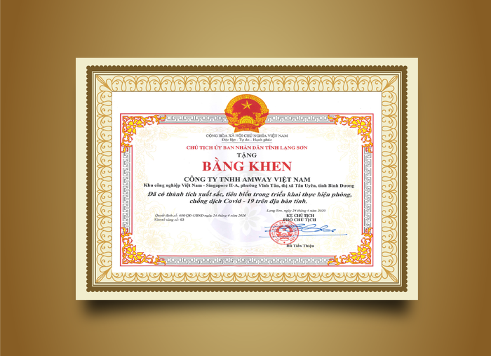 Amway Việt Nam nhận bằng khen của UBND thành phố Hà Nội và UBND tỉnh Lạnh Sơn - Ảnh 2.