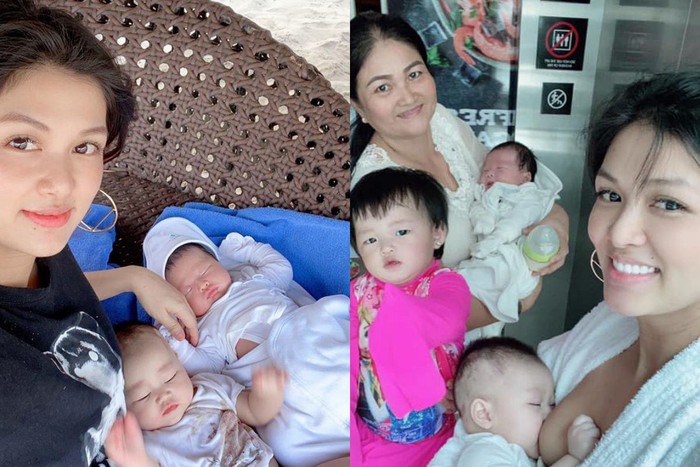 Hoa hậu sinh con thứ sáu, trở thành &quot;bà mẹ đông con nhất showbiz Việt&quot;  - Ảnh 1.