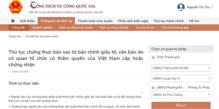 Hướng dẫn chi tiết chứng thực bản sao điện tử qua Cổng dịch vụ công quốc gia - Ảnh 3.