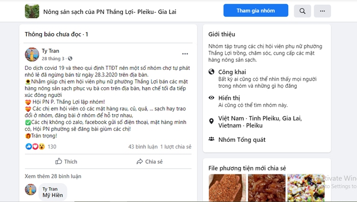 Hội LHPN phường lập “chợ” facebook hỗ trợ chị em bán hàng mùa dịch - Ảnh 1.