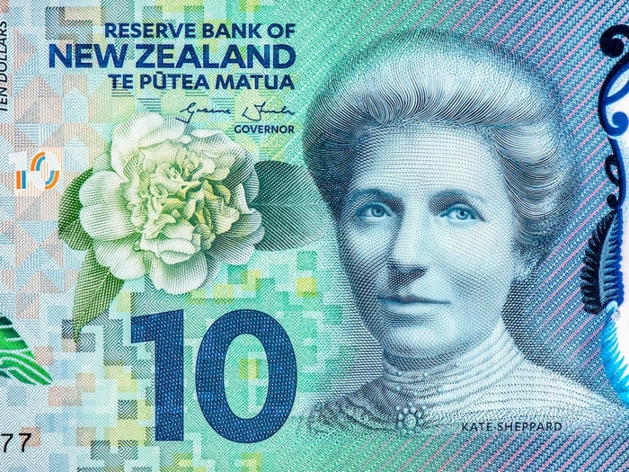 Hình ảnh bà Kate Sheppard trên tờ tiền 10 đô la New Zealand