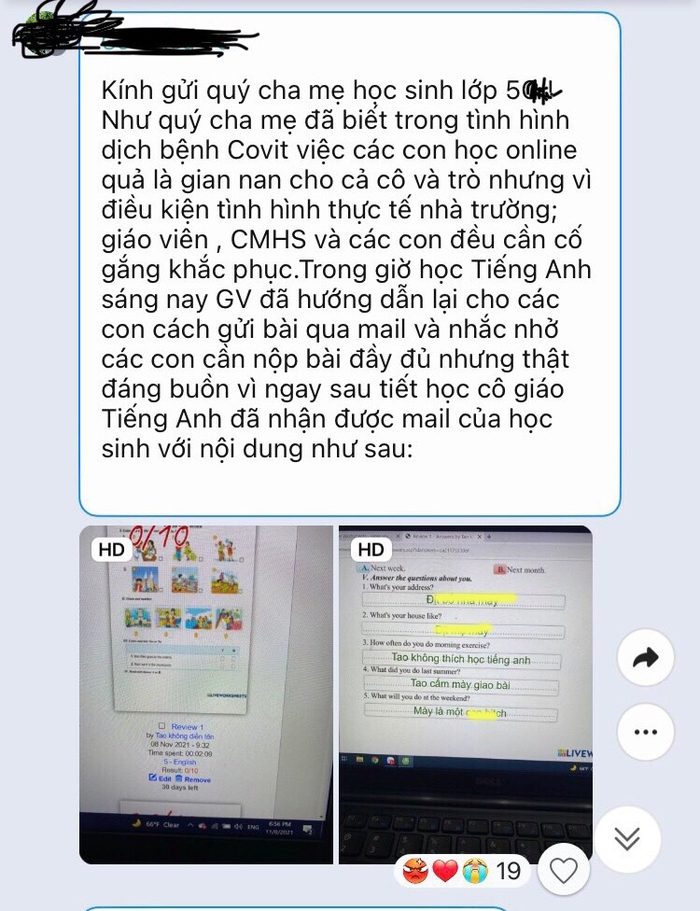 Hà Nội: Cô giáo “ngã ngửa” khi học sinh lớp 5 viết cực hỗn trong bài kiểm tra tiếng Anh - Ảnh 1.