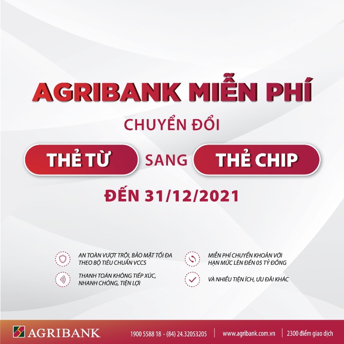 Agribank miễn phí chuyển đổi thẻ từ sang thẻ chip cho tất cả khách hàng đến 31/12/2021 - Ảnh 1.