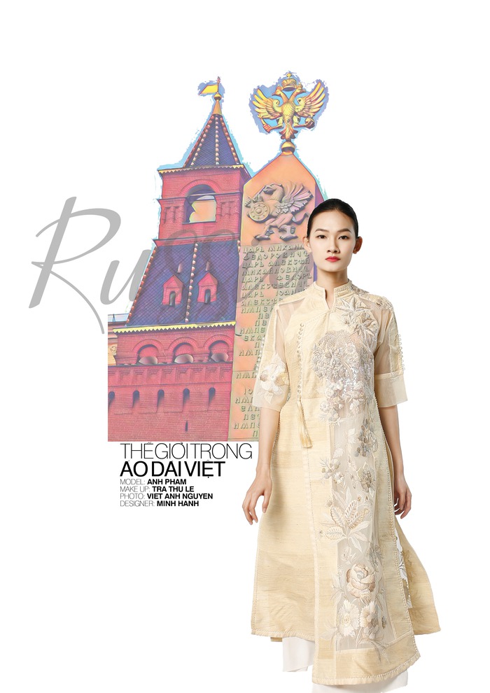 NTK Minh Hạnh (TPHCM) thiết kế áo dài lấy cảm hứng từ nước Nga với nền văn hóa vĩ đại