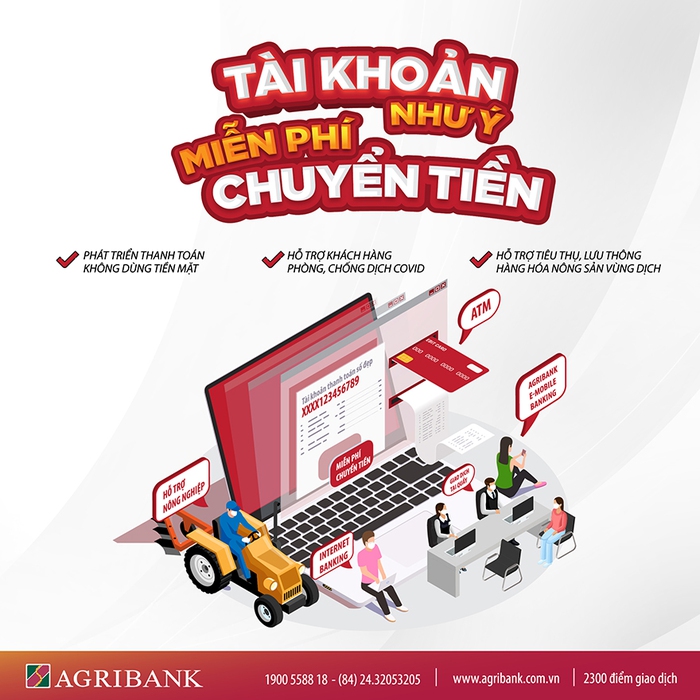 Agribank tiếp tục miễn phí dịch vụ chuyển tiền trên kênh Internet Banking - Ảnh 1.