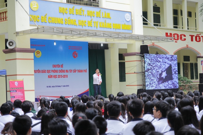 Một buổi tuyên truyền về kỹ năng phòng, chống ma túy học đường cho học sinh