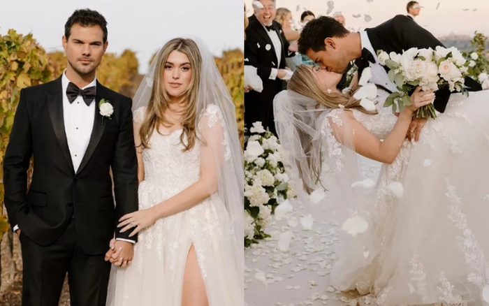 Cô dâu của Taylor Lautner đẹp không kém minh tinh